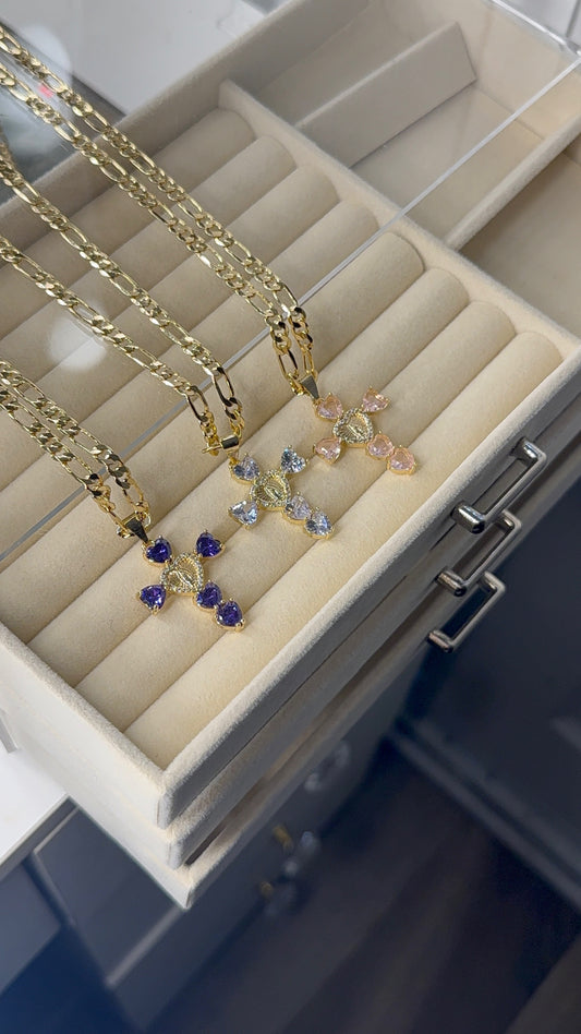 Cross pendant with necklace
