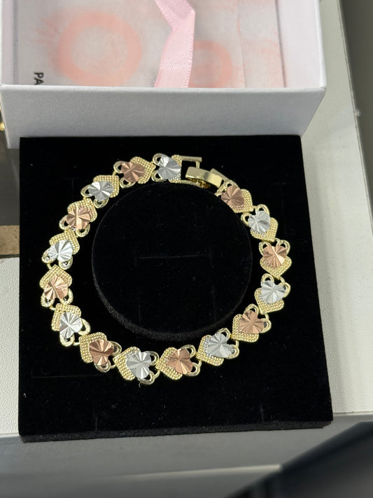 Tricolor heart bracelet