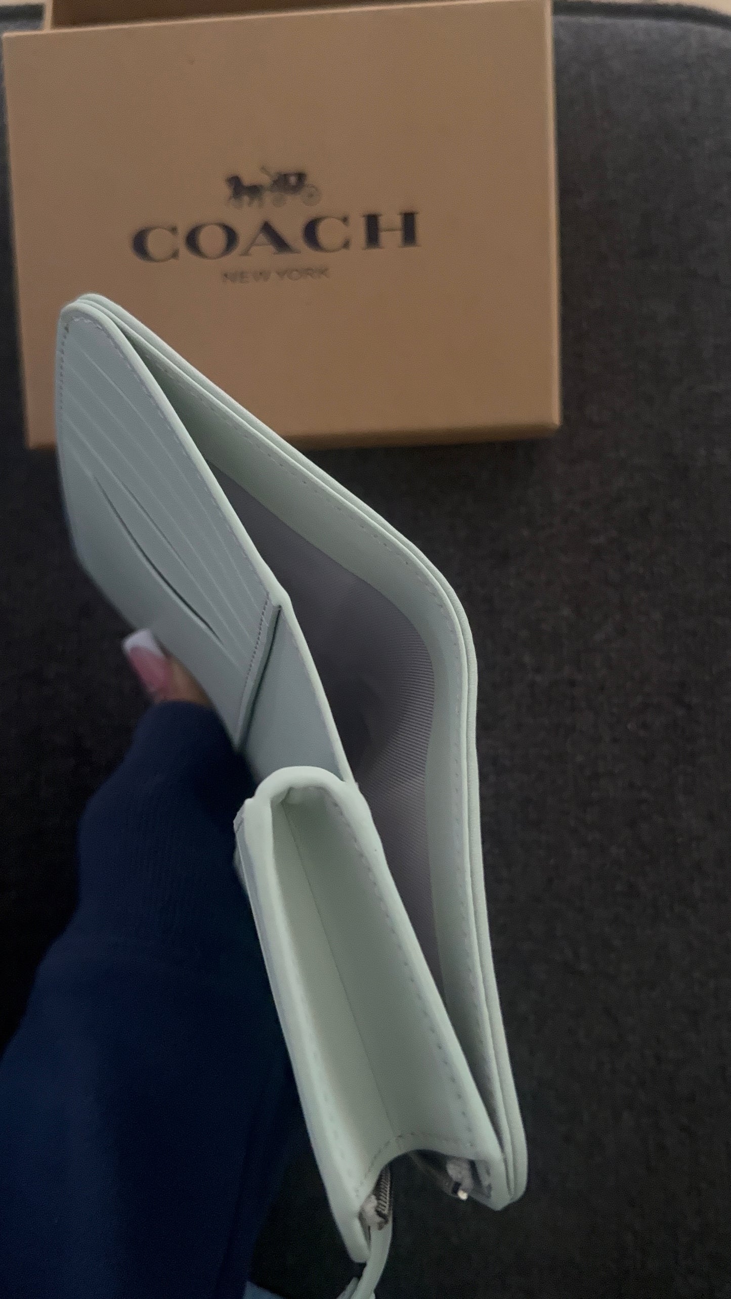 Blue wallet with box - ready to ship