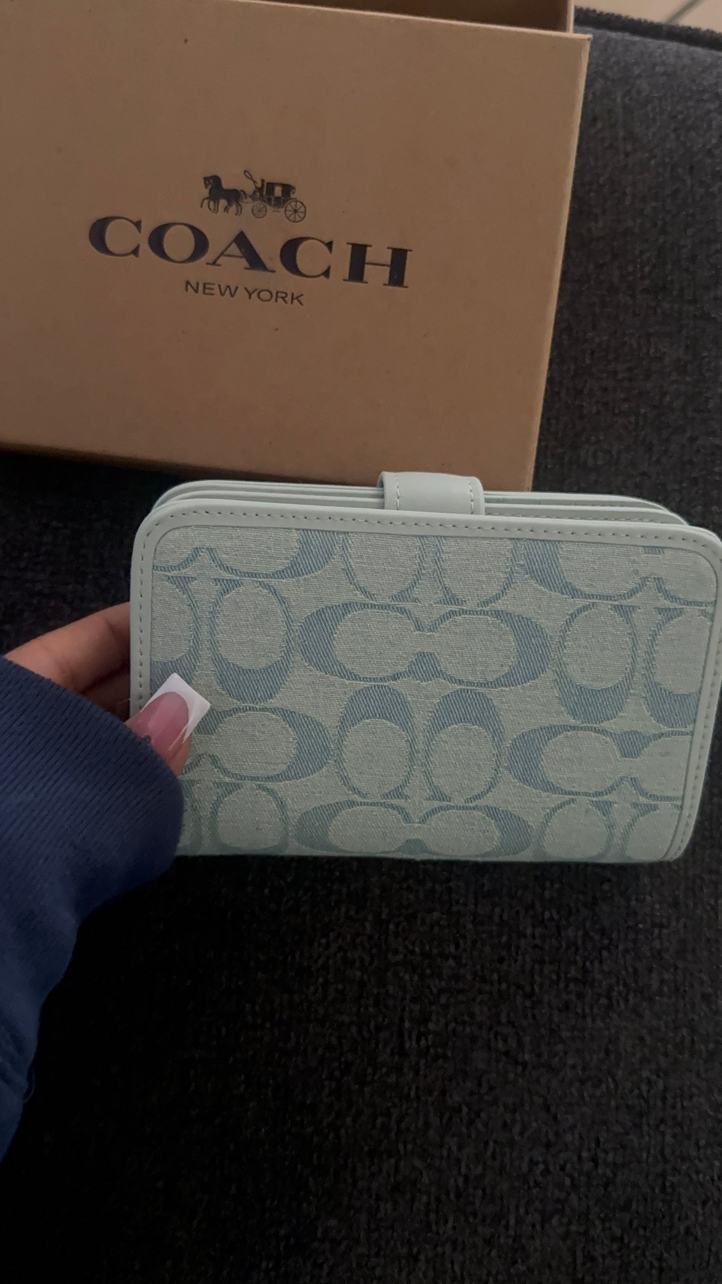 Blue wallet with box - ready to ship