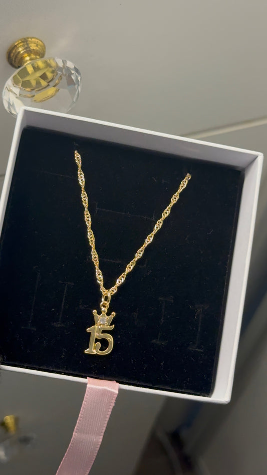 Gold plated “ 15 “ necklace with pendant