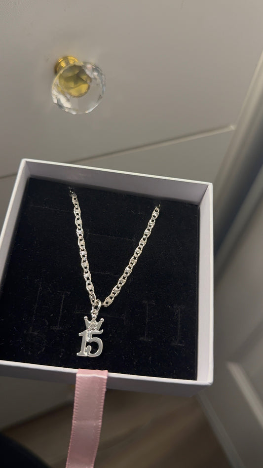 Silver plated “ 15 “ necklace with pendant