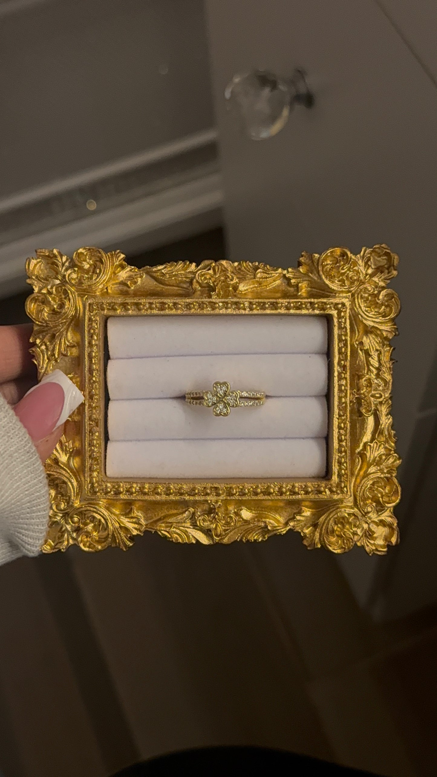 Adjustable Gold clover ring