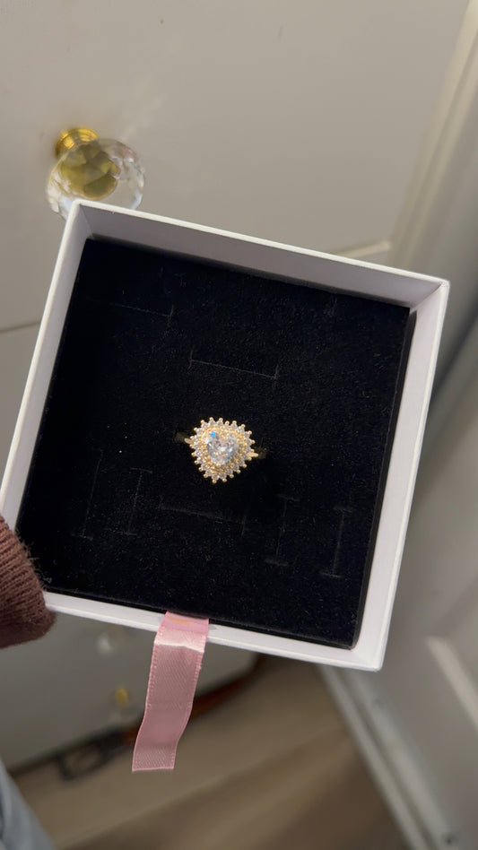 Gold heart ring size