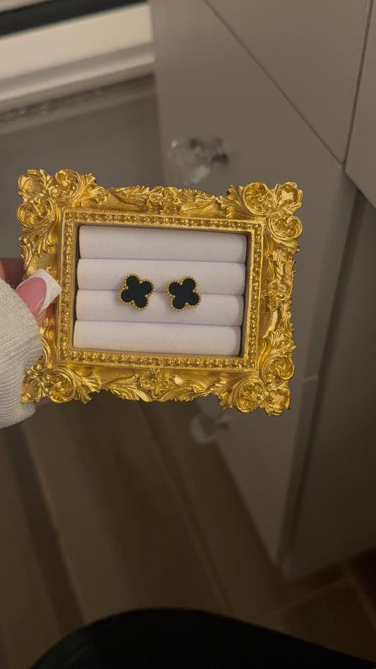 Black clover earrings