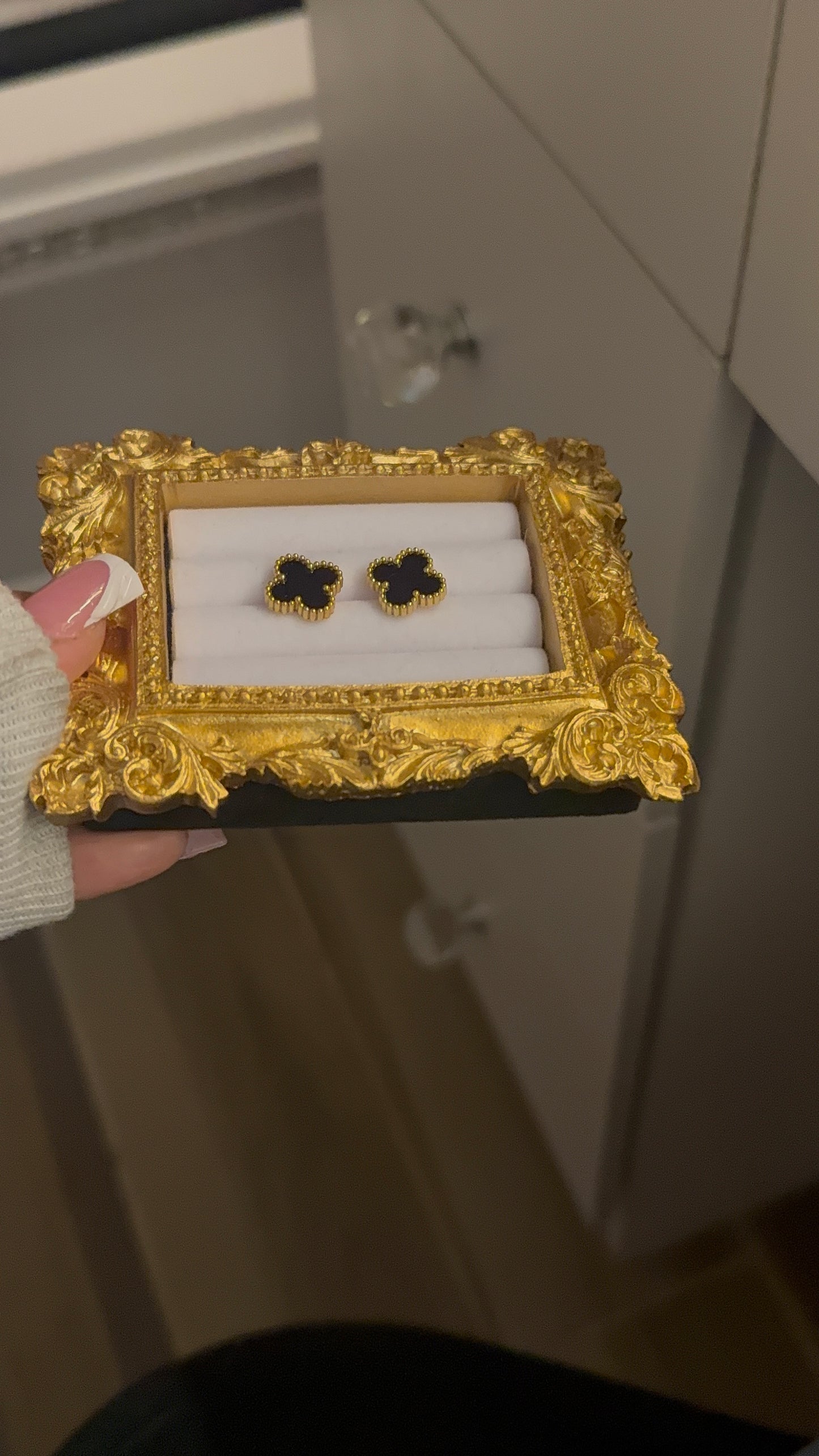 Black clover earrings