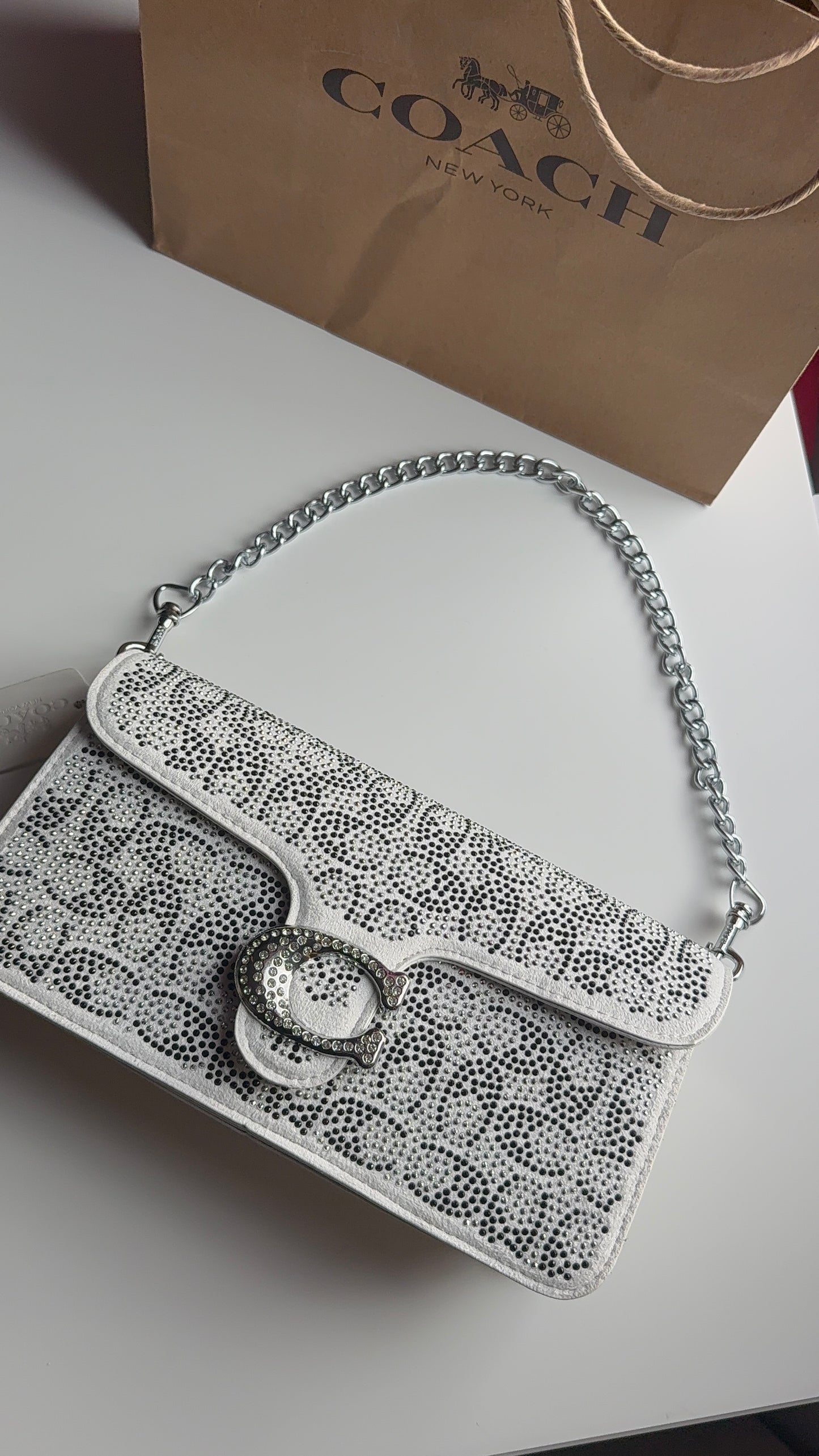 Sparkly white purse