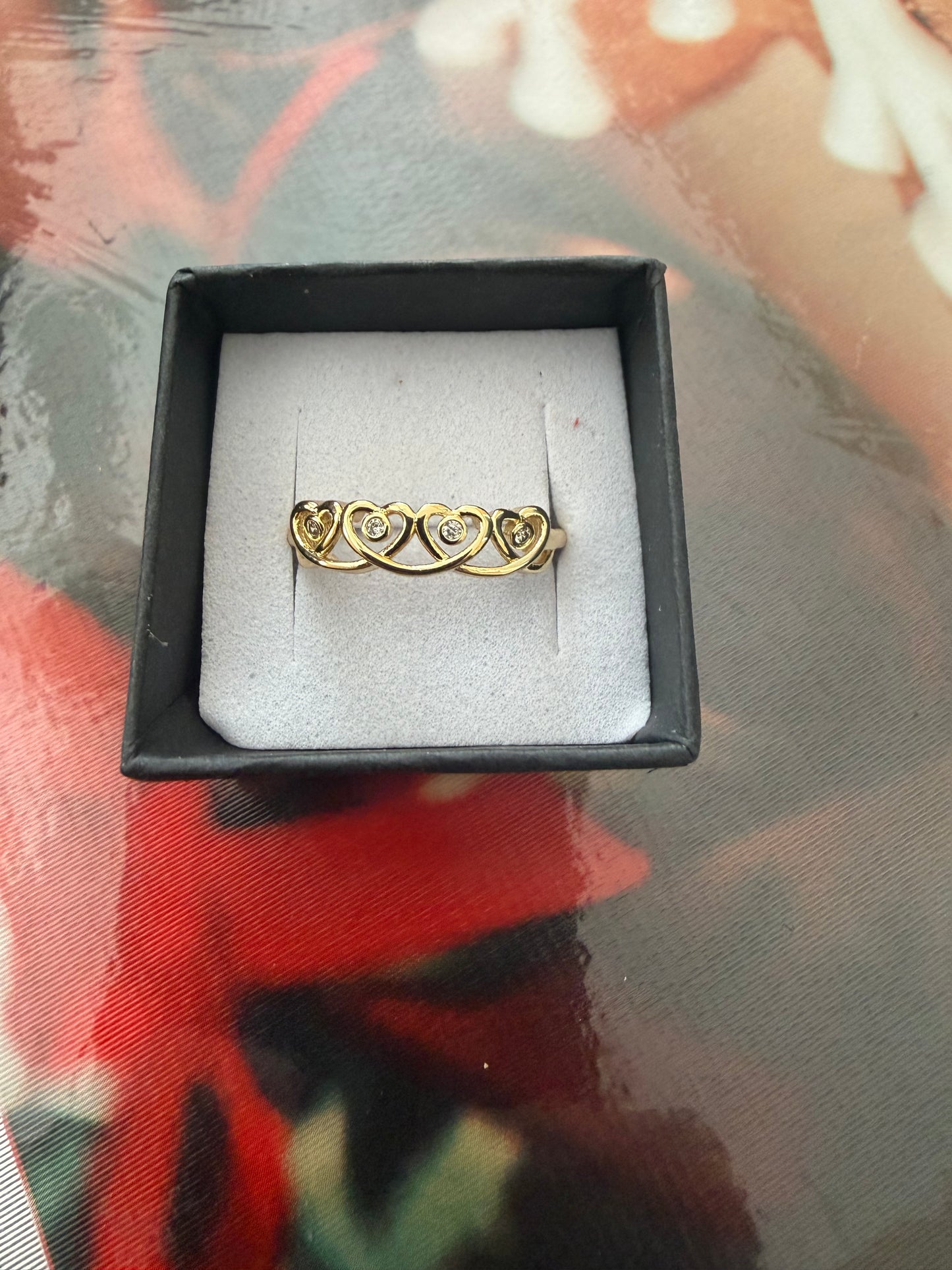 Gold plated heart ring