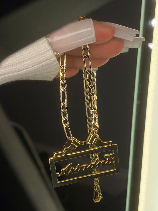 14K gold plated personalized bow🎀name necklace