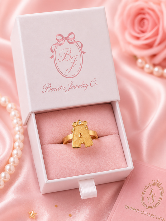 Personalized Initial Kitty ring